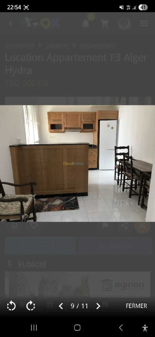 Location Appartement F2 Alger Hydra