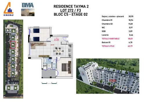 Vente Appartement F3 Béjaïa Bejaia