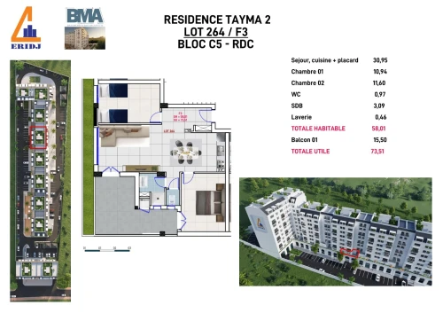 Vente Appartement F3 Béjaïa Bejaia