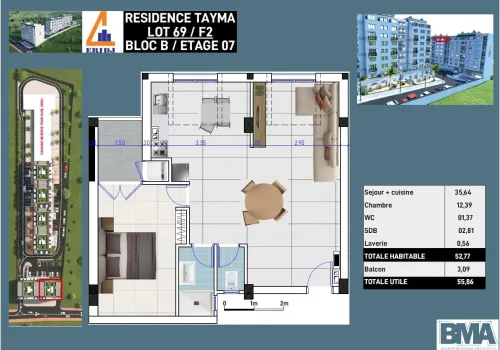 Vente Appartement F2 Béjaïa Oued ghir