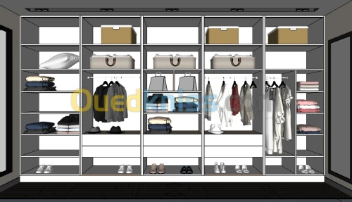 Design des Dressings et placards minimaliste et moderne (3D et 2D)