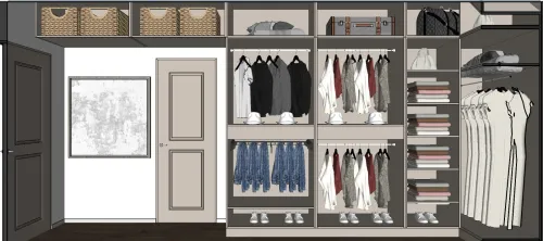 Conception 3D de dressing, cuisine et meubles sur mesure