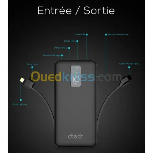 Power bank dtech 10000mA