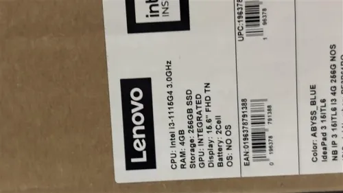 LENOVO IdeaPad 3 15ITL6 - 15.6 pouces - Intel Core i3 1115G4 - 4 Go - 256 GB SSD