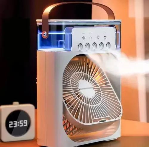 Mini ventilateur USB portable | مروحة تبريد صغيرة محمولة مع LED 7 ألوان | مروحة مكتب + سيارة + غرفة | تبريد قوي وصامت مع كابل USB