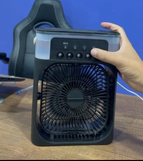 Mini ventilateur USB portable | مروحة تبريد صغيرة محمولة مع LED 7 ألوان | مروحة مكتب + سيارة + غرفة | تبريد قوي وصامت مع كابل USB