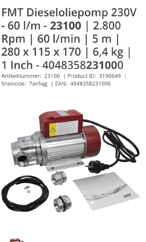 Pompe gazoil et oil