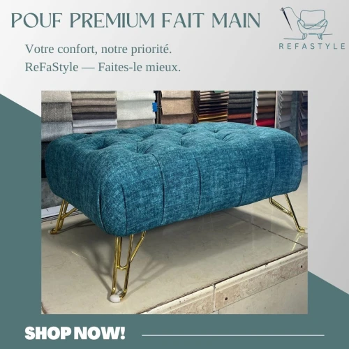 Pouf RefaStyle : 3 Pieds, 4 Pieds & 2 Places | Qualité Premium