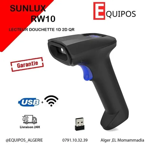 LECTEUR CODE BARRE DOUCHETTE SANS FIL SUNLUX RW10