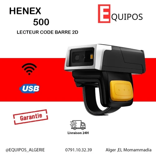 LECTEUR CODE BARRE BAGUE SANS FIL HENEX H500