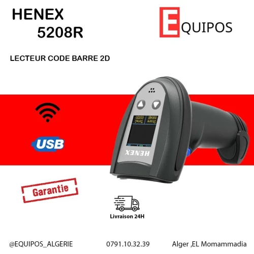 LECTEUR CODE BARRE DOUCHETTE SANS FIL AVEC AFFICHAGE HENEX 5208R