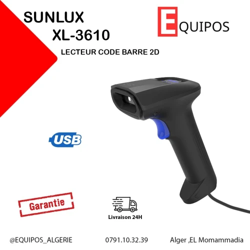 LECTEUR CODE BARRE DOUCHETTE 2D FILAIRE SUNLUX-3610