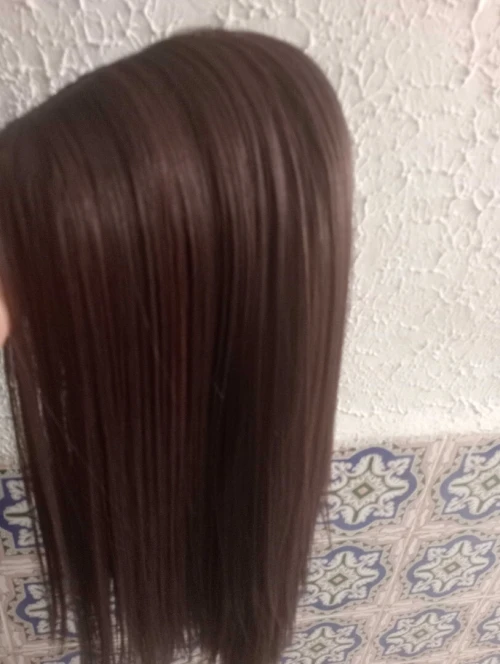 Perruque semi naturelle joudour dentelle chatain avec reflet marron longueur moyenne classe neuve avec ticket