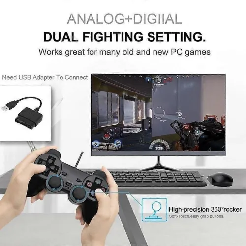 Manette de jeux Double compatible avec PS2