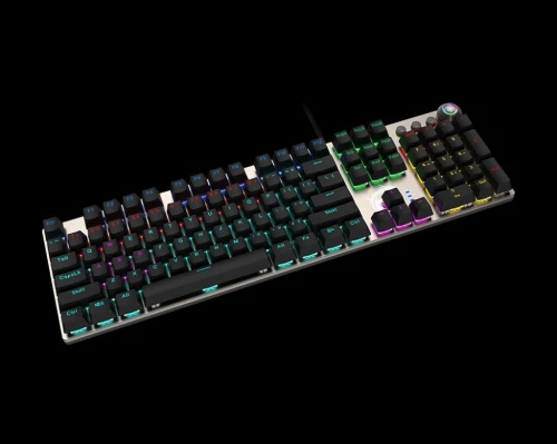 CLAVIER GAMING MÉCANIQUE MSI FORGE GK310 - RGB Backlit, Red Switches, Ergonomic Keycaps, Anti-Slip Base