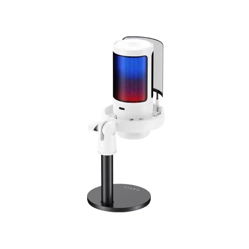Microphone gaming HAVIT GK50, prise jack 3,5 mm et USB-C, RGB, pour PC, Mac, PS4, PS5. Idéal pour le streaming, le gaming et l'enregistrement.