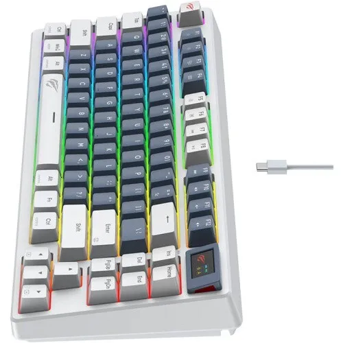 CLAVIER GAMING MÉCANIQUE HAVIT KB884L - RGB Backlit, Red Switches, 83 Keys