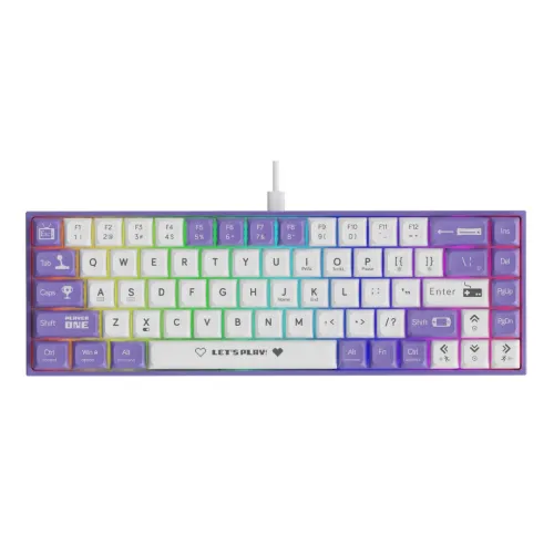 PROMO RAMADAN CLAVIER GAMING MÉCANIQUE AJAZZ AK680 - RGB Backlit, Red Switches, 68 Keys VIOLET