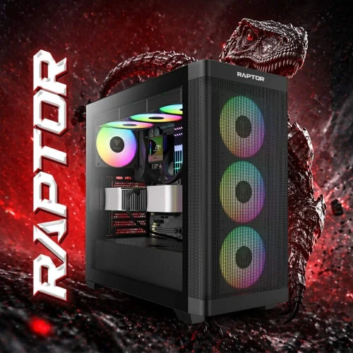 CONFIG PC GAMER RAPTOR INTEL I5 12400F / 16GB DDR4 3200 MHZ / H610 / 256GB SSD M.2 / RTX 3050 6GB / 600W / 4X ARGB FANS