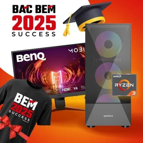 PROMO BEM BAC GAMING PC AMD RYZEN3 4300G + MONITEUR BENQ MOBIUZ EX240N + T-SHIRT BEM/BAC GRATUIT 
