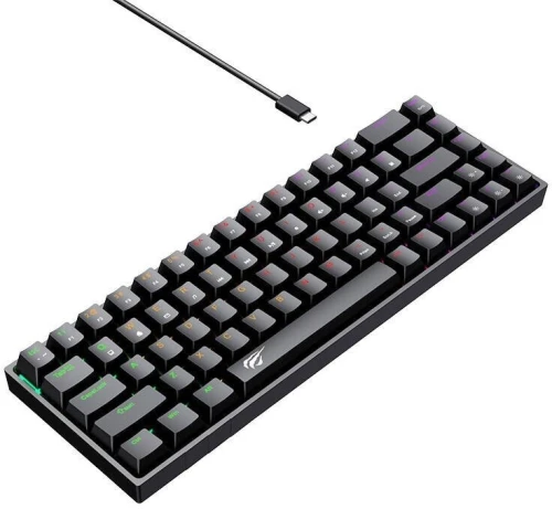 CLAVIER GAMING MÉCANIQUE HAVIT KB881L NOIR - RGB Backlit, Red Switches, 68 Keys, 65%