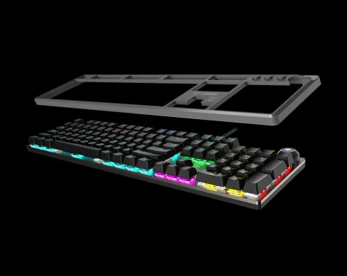 CLAVIER GAMING MÉCANIQUE MSI FORGE GK310 - RGB Backlit, Red Switches, Ergonomic Keycaps, Anti-Slip Base
