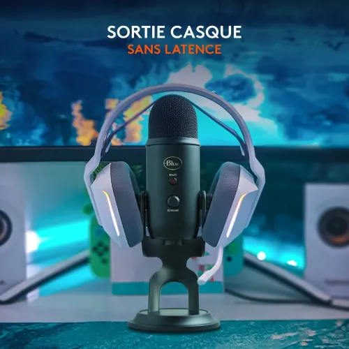 Microphone gaming Logitech Blue Yeti, USB, pour PC et Mac. Idéal pour les instruments de musique, les podcasts, les voix off, les interviews et la lecture de jeux vidéo