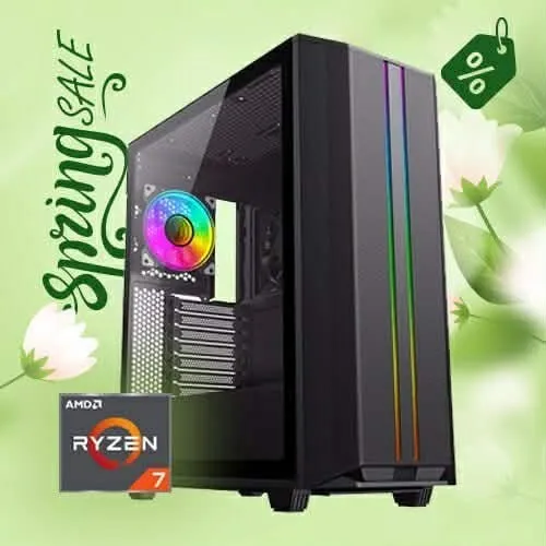 PROMO CONFIG PC GAMER AMD RYZEN7 5700X / AIR COOLING ARGB / 16GB DDR4 3200MHZ / B550 / 512GB SSD M.2 / RTX 4060 TI 8GB / 700W
