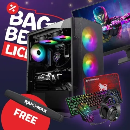 PROMO BAC BEM CONFIG PC GAMER RAPTOR INTEL I5 12400F | RTX 5060 | 16GB RAM | 240GB SSD + ECRAN + COMBO + CADEAU !