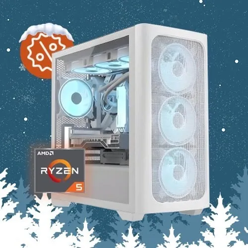 PROMO LICB+ WINTER Pc Gamer AMD RYZEN5 7500F / WATER COOLING ARGB / 16GB DDR5 6000MHZ / B650 / 1TB SSD M.2 / RTX 4060 8GB / 650W / 4X ARGB FANS