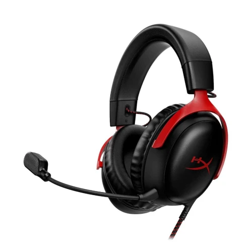 PROMO RAMADAN CASQUE GAMING FILAIRE HyperX Cloud III - Ultra-Clear 10mm Mic, USB-C, USB-A, 53mm Drivers, For PC, PS5, Xbox Series ROUGE
