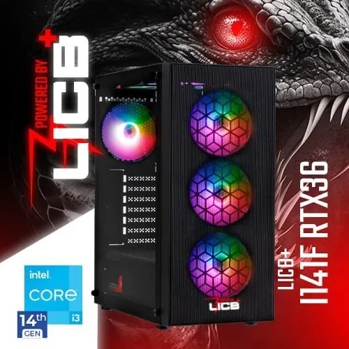 Pc Gamer INTEL I3 14100F / 8GB DDR4 3200MHz / H610 / 256GB SSD / RTX 3060 / 550W / 6X RGB FANS