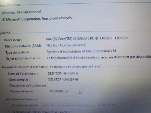 Laptop Dell i5 8ème Gen - 16GB RAM