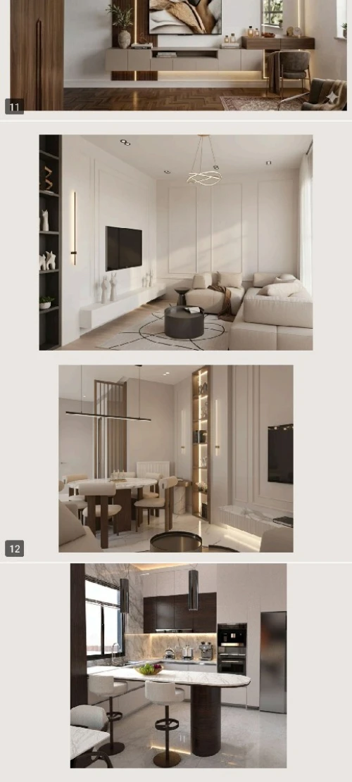 تصميم داخلي عملي و انيق لشقق الصغيرةÈtude de rénovation d'un appartement