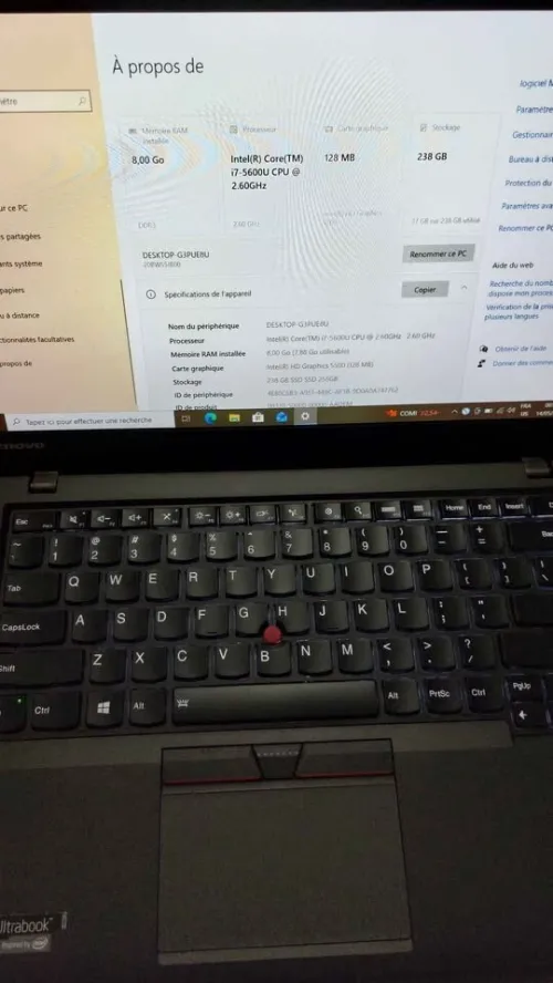 Pc Portable Lenovo ThinkPad i7 5eme 8/256gb ssd Full HD Garantie
