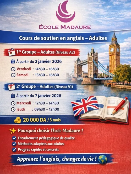 Anglais Adultes A1 or A2
