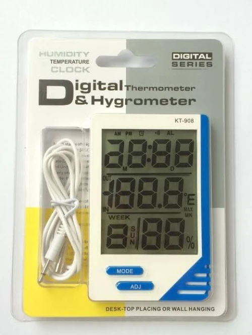 جهاز قياس الرطوبة والحرارة الرقمي / ساعة Digital Humidity Temperature Tester /Hygrometer Clock