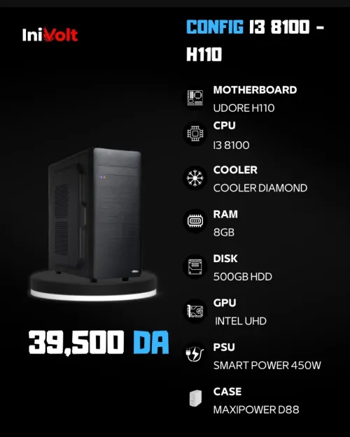 CONFIG - I3 8100 - 500GB HDD - 8GB RAM