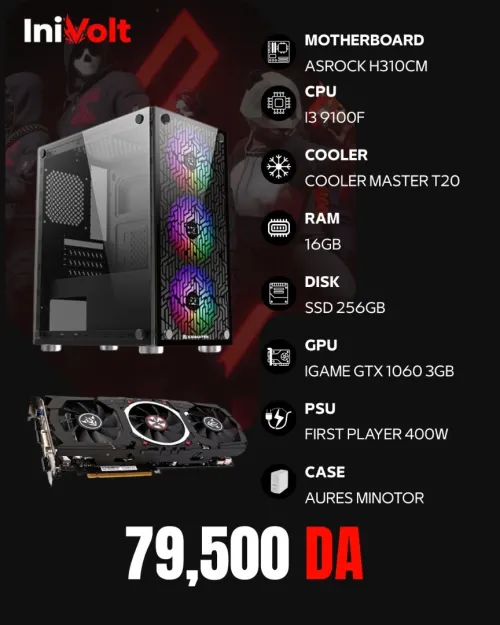 PC GAMER - CONFIG I3 9100F - GTX 1060 3GB 3 FAN