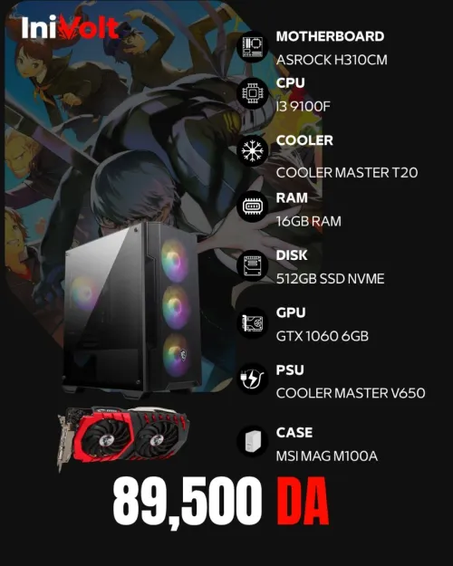 PC GAMER - CONFIG I3 9100F - GTX 1060 6GB - 16GB RAM - 512GB