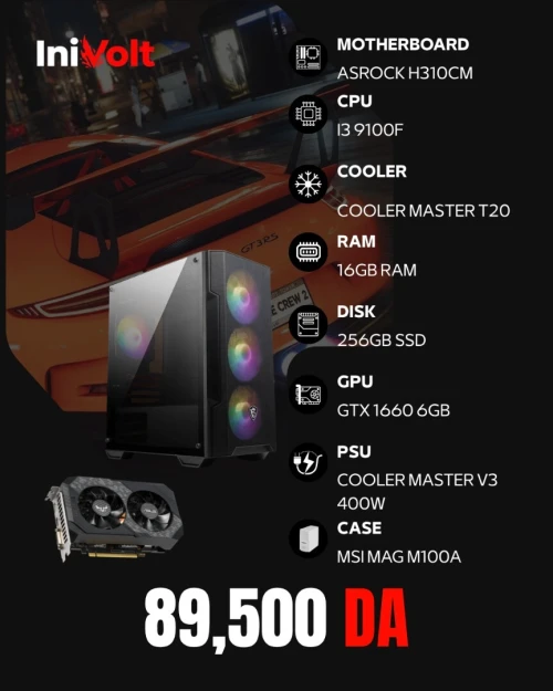 PC GAMER - CONFIG I3 9100F - GTX 1660 6GB - 16GB RAM - 256GB