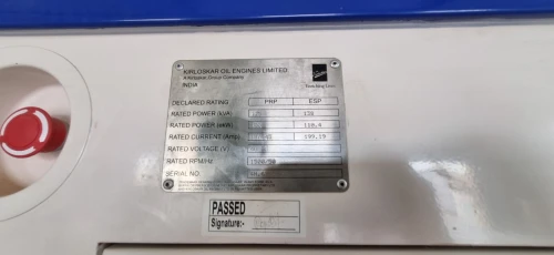 Groupe électrogène KIRLOSKAR GREEN 125 KVA