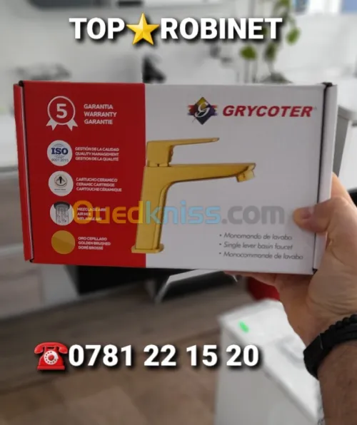 Robinet mitigeur doré 