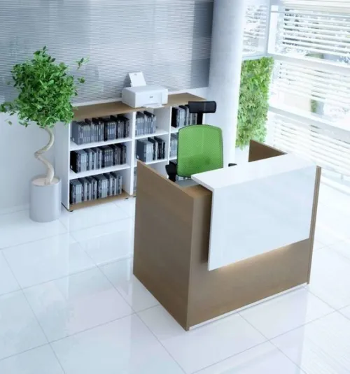 Comptoir en verre, mdf et métal