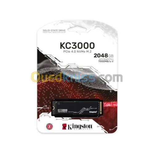 Disque dur SSD Kingston KC3000 2TO 7000 mo/s PCIe 4.0 NVMe M.2 