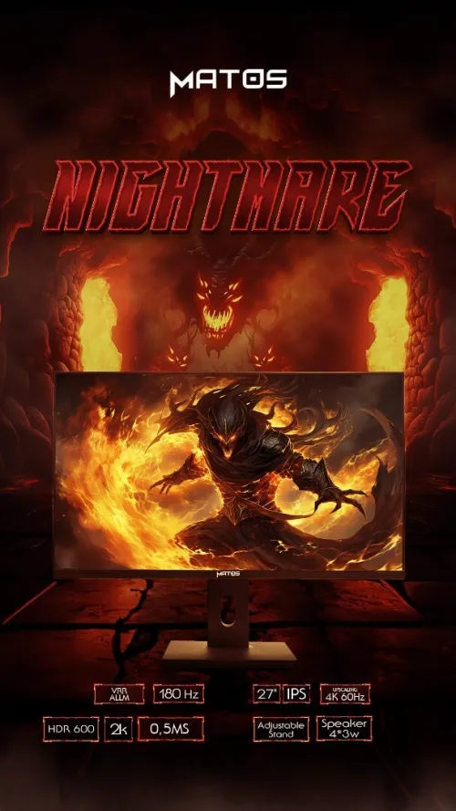 Matos Nightmare MS274 27" 180hz 2K 0,5ms IPS HDR600 Speaker