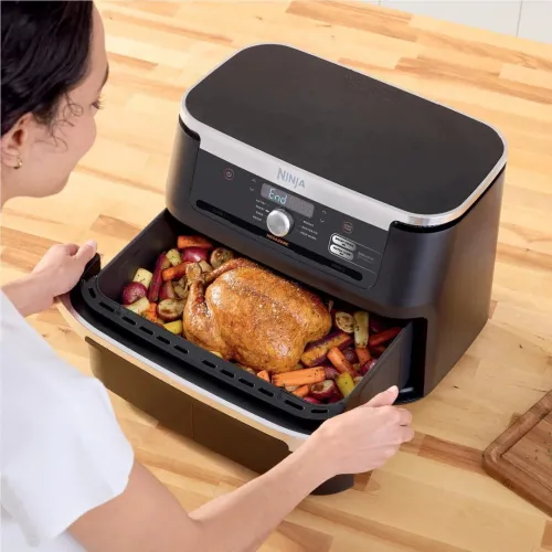 AIR FRAYER Ninja Friteuse Sans Huile Grand Bac 10,4L Avec Posibilite Separation On Deux Zone