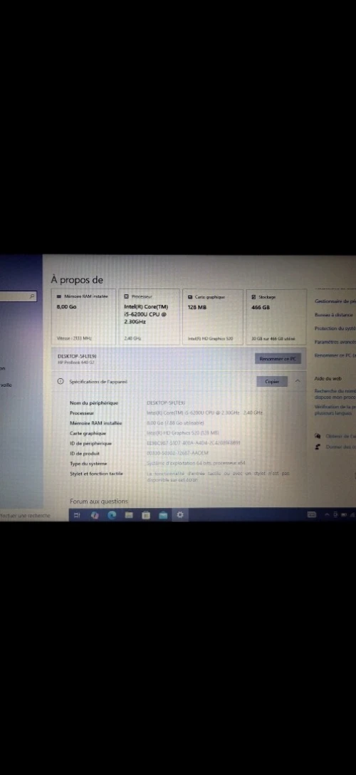 Hp Probook i5 6eme