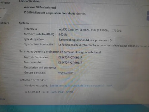 Dell inspiron 15 3542 i3 4eme / 8gb / 320gb