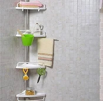 Support d'angle de douche télescopique réglable à 4 niveaux